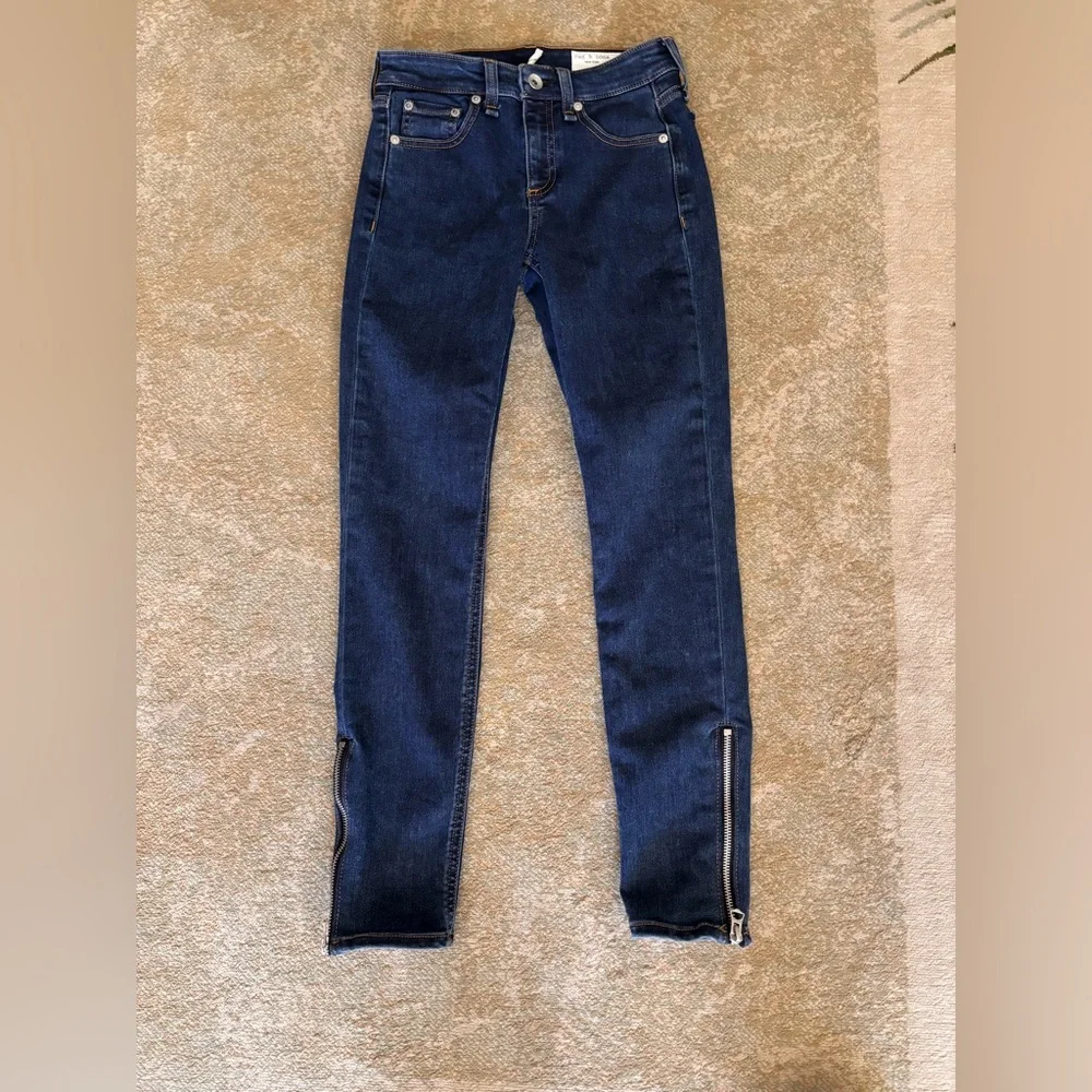 rag & bone Cate Jeans Women’s 24 Dark Wash Skinny Ankle Zip Stretch Denim